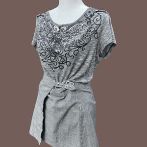 Brandy Melville Mini Skirt | Houndstooth Belted | Size XS | Vintage